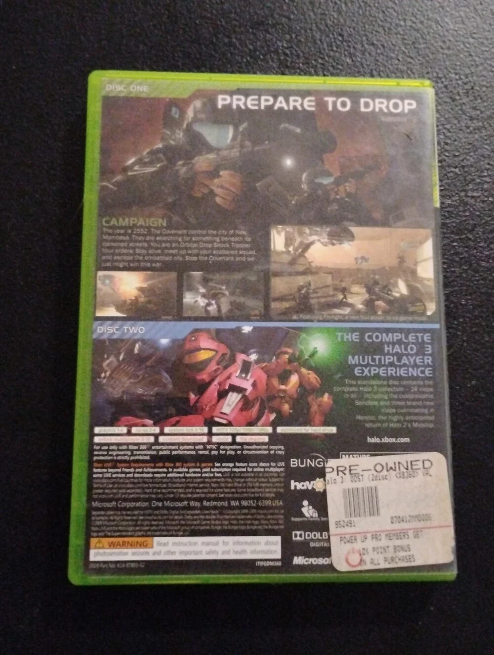 Halo 3: ODST (Xbox 360) - 2-Disc Complete Set w/ Manual - CIB Great Condition